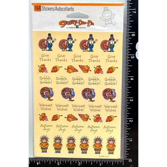 Autumn Thanksgiving Stickers 184 Count By American Greetings 04062111 - Picture 1 of 2